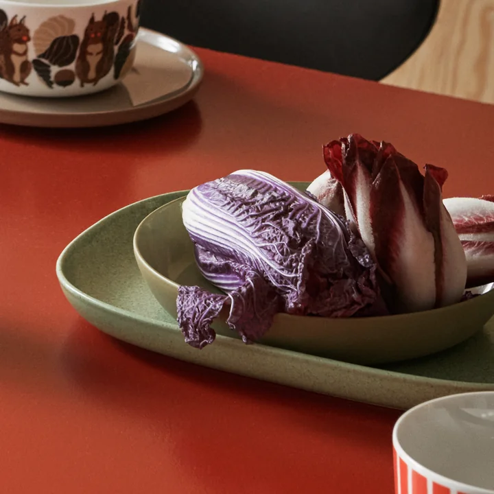 Oiva serving platter 18 x 25 cm, sage by Marimekko