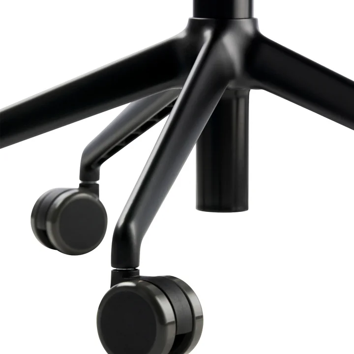Thonet - S 220 FDRW Swivel chair with castors, black aluminum frame