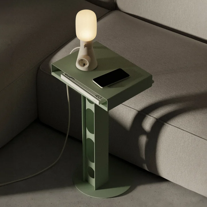 Pedestal - Sidekick table, moss green