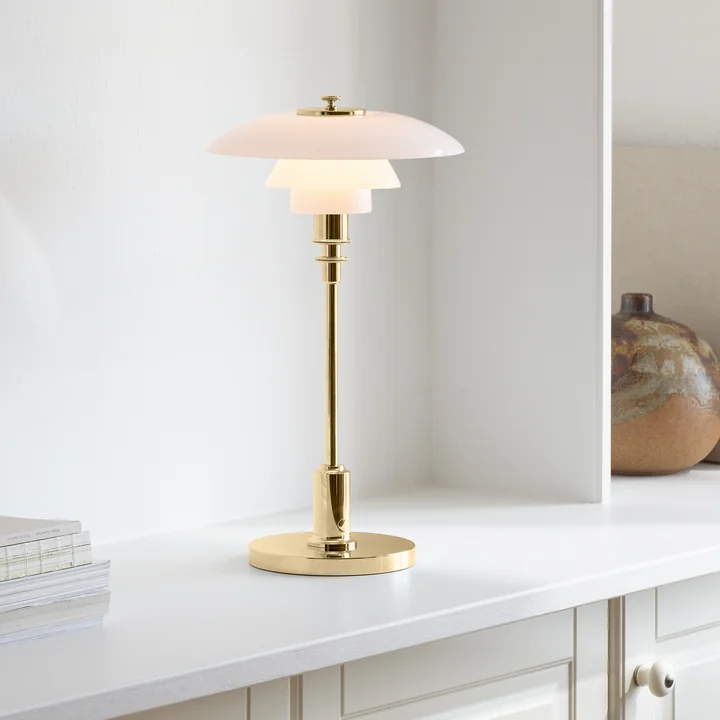 PH 2/1 Portable Rechargeable LED table lamp, metallized brass by Louis Poulsen