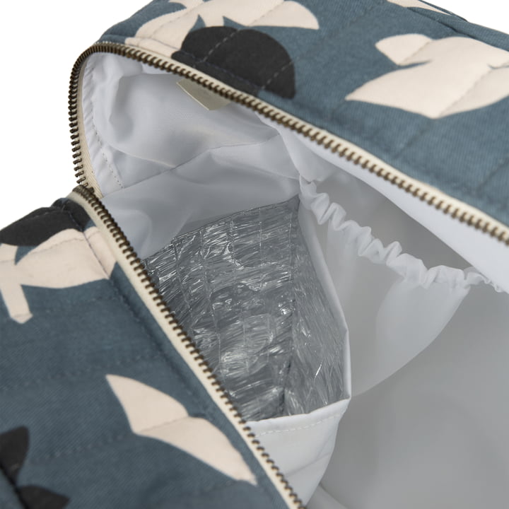 Nobodinoz - Hyde Park Pram bag, waterproof, blue black tulips