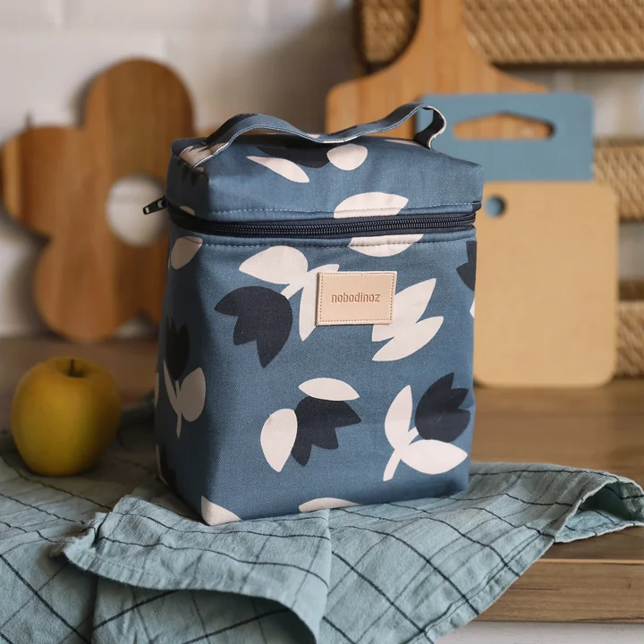 Hyde Park Lunch bag, blue black tulips by Nobodinoz