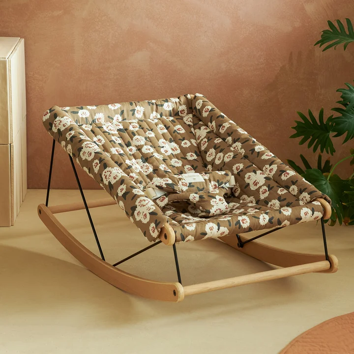 Growing Green Cushion for baby bouncer, camellia by Nobodinoz