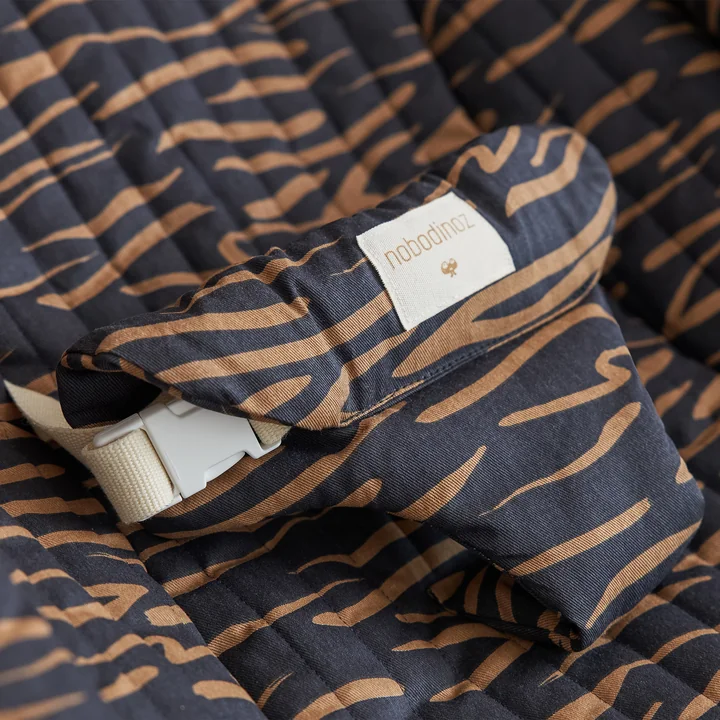 Growing Green Cushion for baby bouncer, blue waves by Nobodinoz