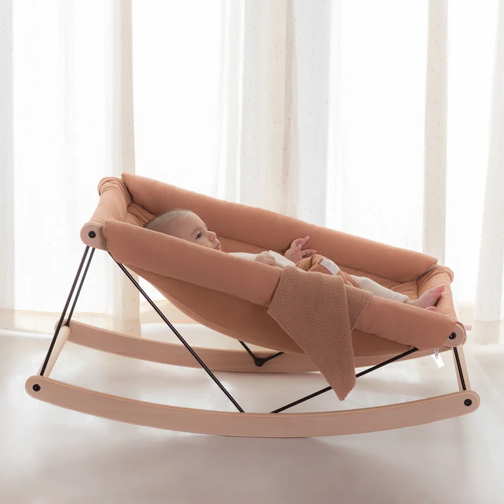 Growing Green Cushion for baby bouncer, sienna brown by Nobodinoz