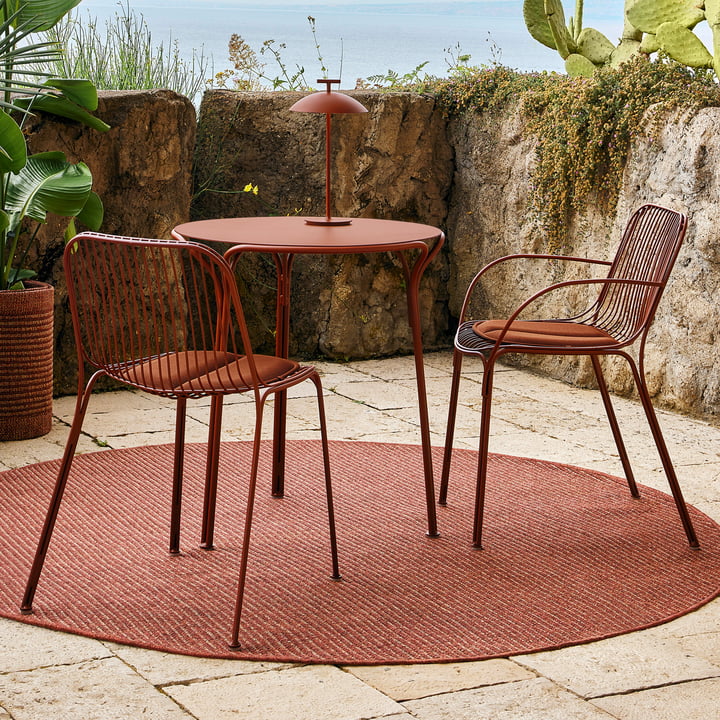 Kartell - Hiray Garden table, Ø 60 cm, rust red