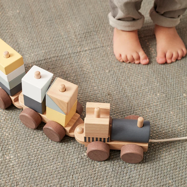Train with wooden blocks from Kids Concept