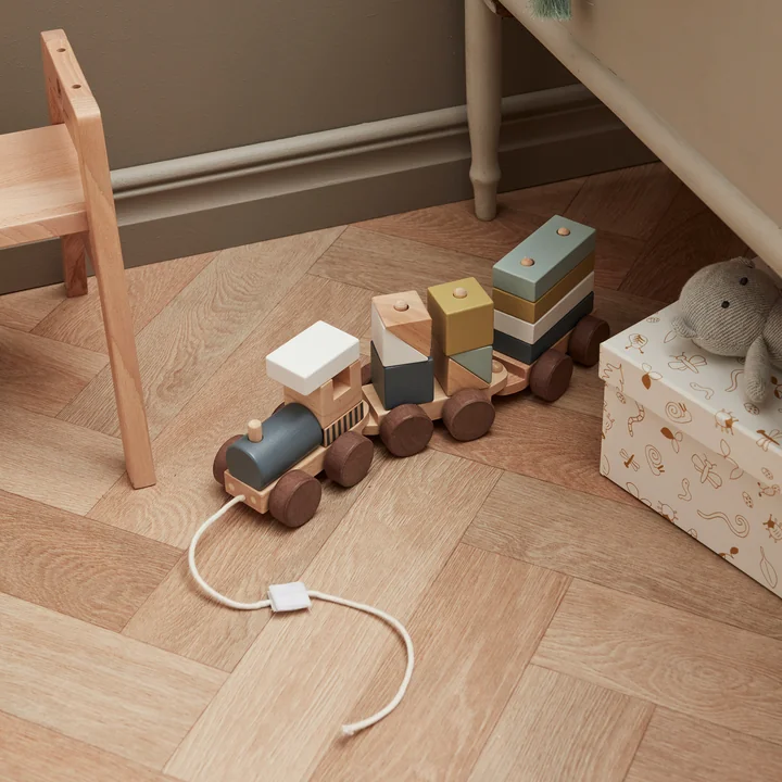 Train with wooden blocks from Kids Concept