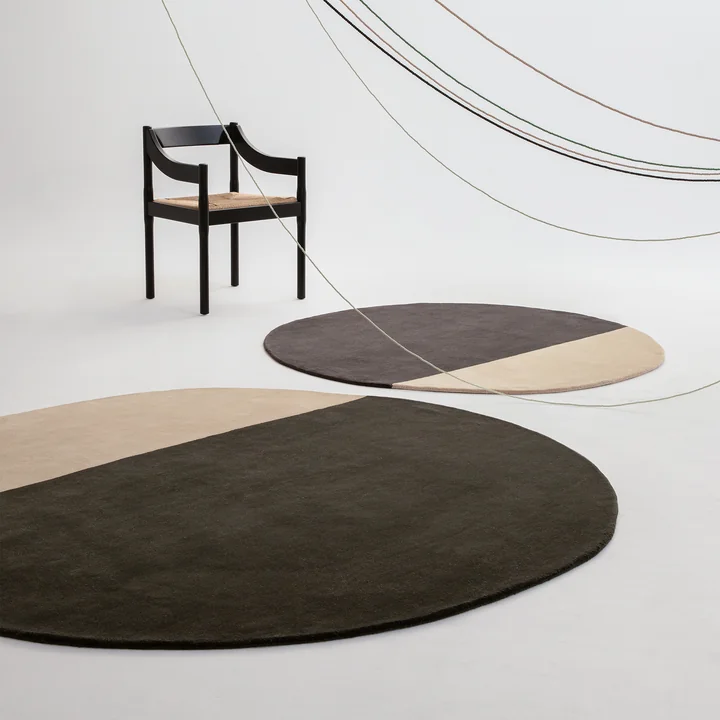 Pearl wool rug, black from nanimarquina