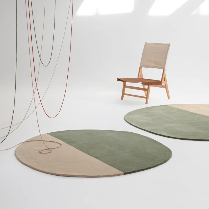 Pearl wool rug, green by nanimarquina
