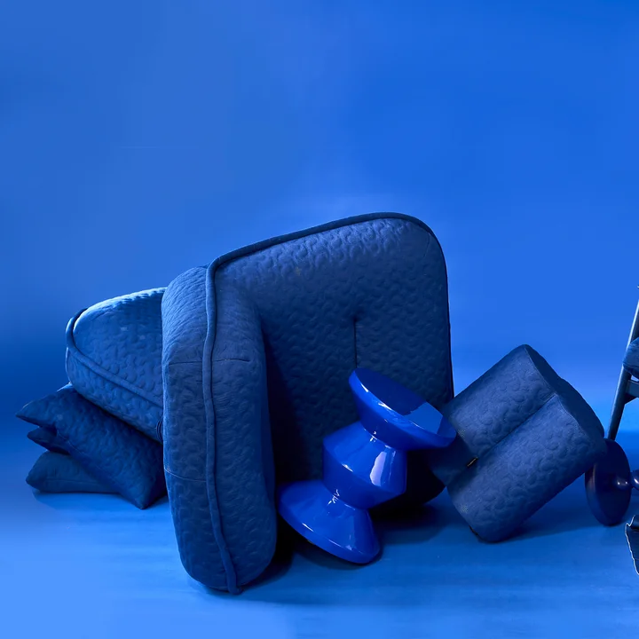 Pols Potten - Clover x ByBorre stool, Ø 45 x H 37 cm, Swell, dark blue