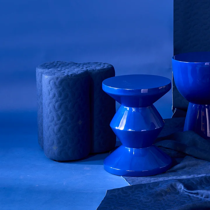 Pols Potten - Clover x ByBorre stool, Ø 45 x H 37 cm, Swell, dark blue