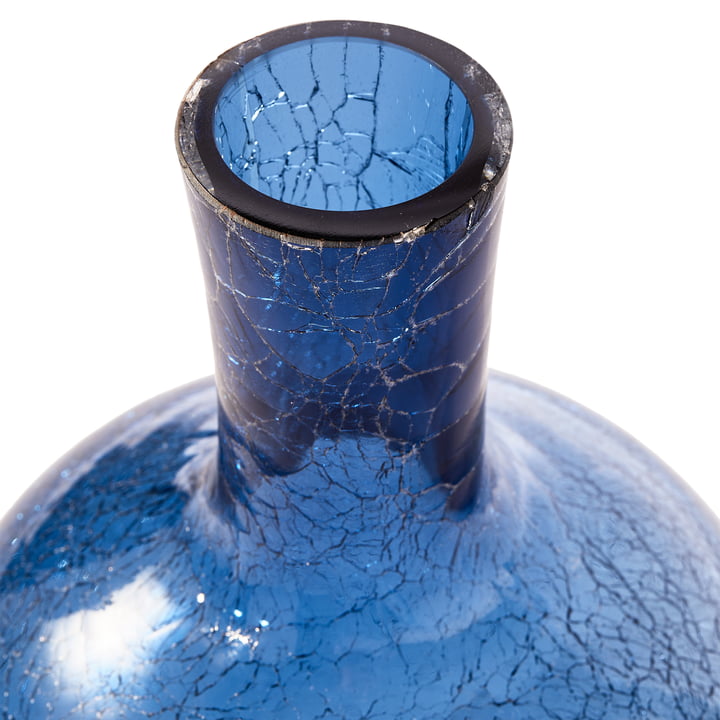 Pols Potten - Crackled Glass Ball Body Vase S, dark blue