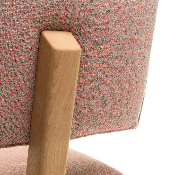 Magis - Trave Chair, ash with oak finish/ mint pink (fabric Rubelli Fabthirty+ 47)