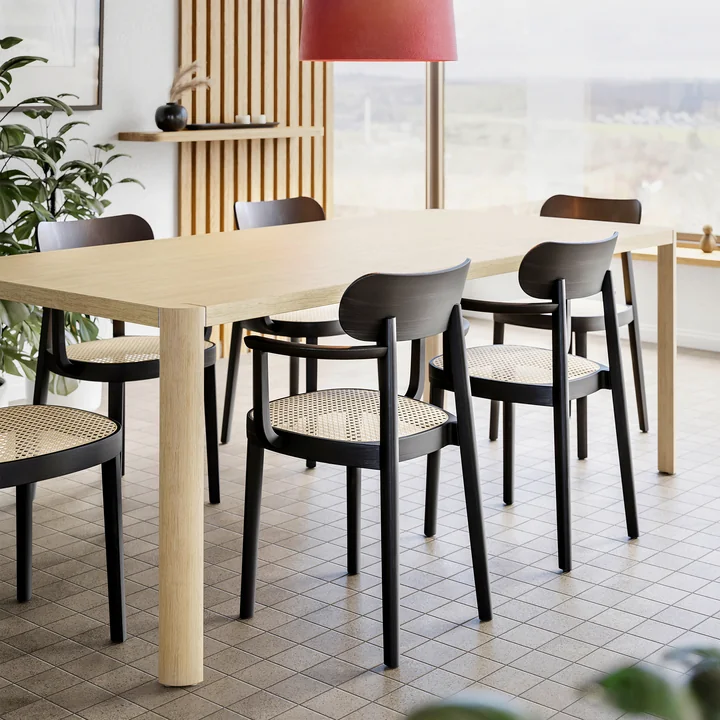 118 FV Wickerwork armchair, black beech (TP 29) from Thonet