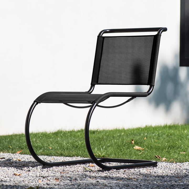 S 533 N chair, frame deep black (RAL 9005) / fabric black ( All Seasons ) from Thonet