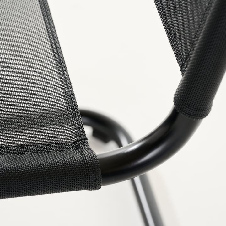 S 533 N chair, frame deep black (RAL 9005) / fabric black ( All Seasons ) from Thonet