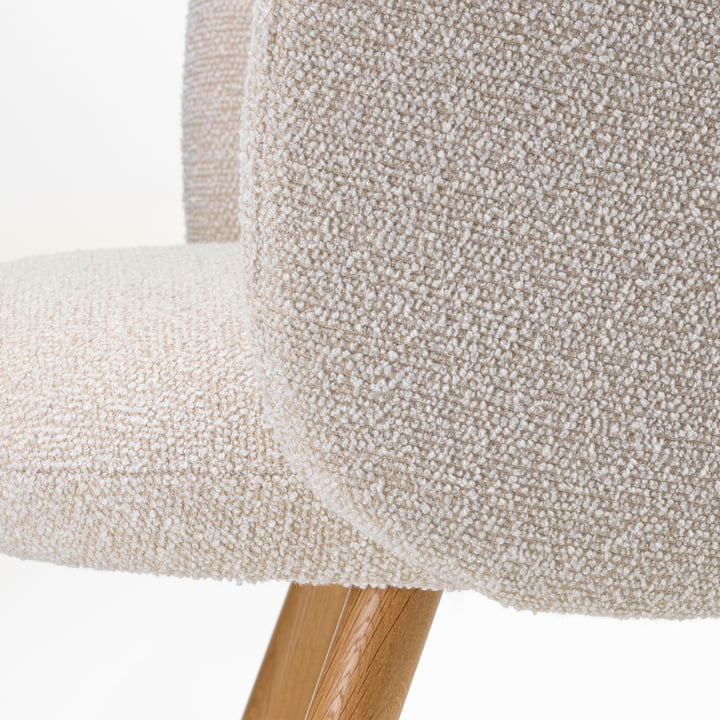 Mikado armchair, ivory/pearl (Nubia 01) / natural oak by Vitra