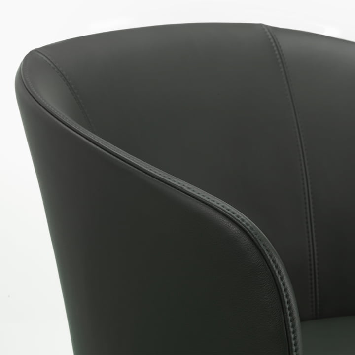 Mikado armchair, jade (Premium F 59 leather) / dark oak from Vitra