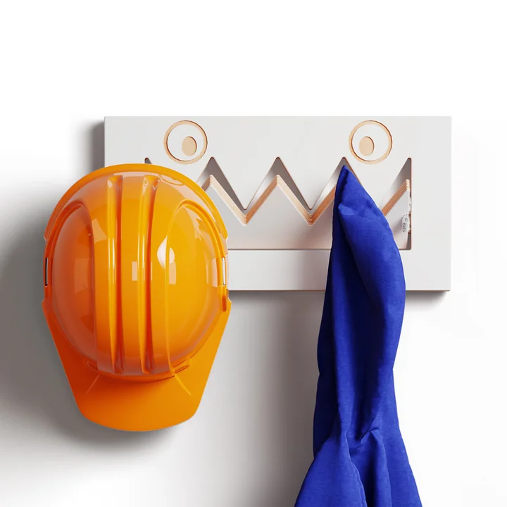 Ambivalenz - Fläpps Coat rack Monsterhäng 40 x 20 cm, white