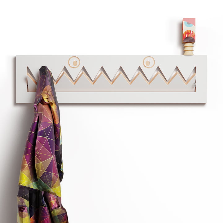 Ambivalenz - Fläpps Coat rack Monsterhäng 80 x 20 cm, white