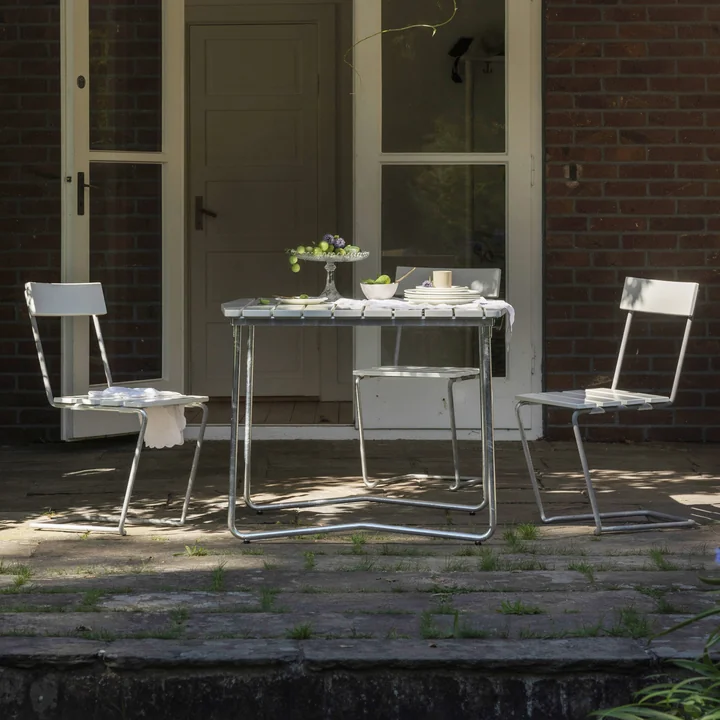 1 garden chair, white lacquered oak from Grythyttan