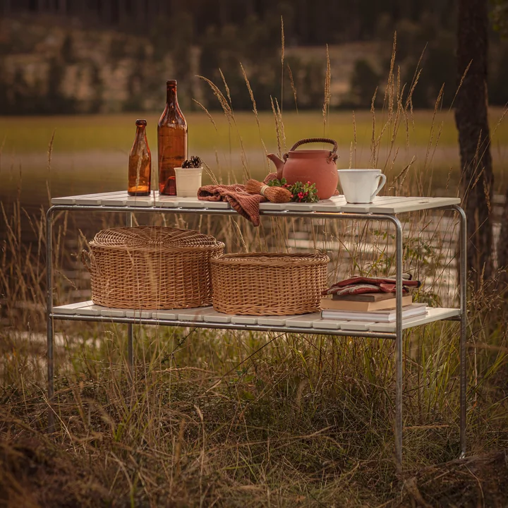Grythyttan - L105 Garden side table, white lacquered oak