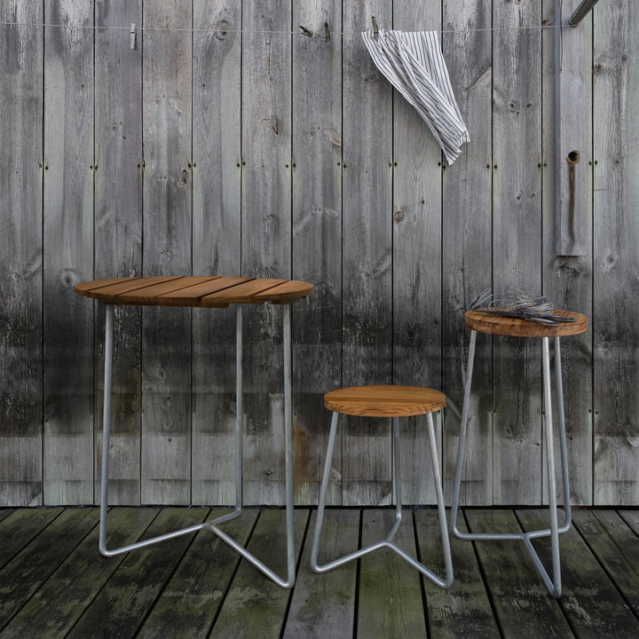 Grythyttan - V1 garden stool and outdoor bar stool, teak