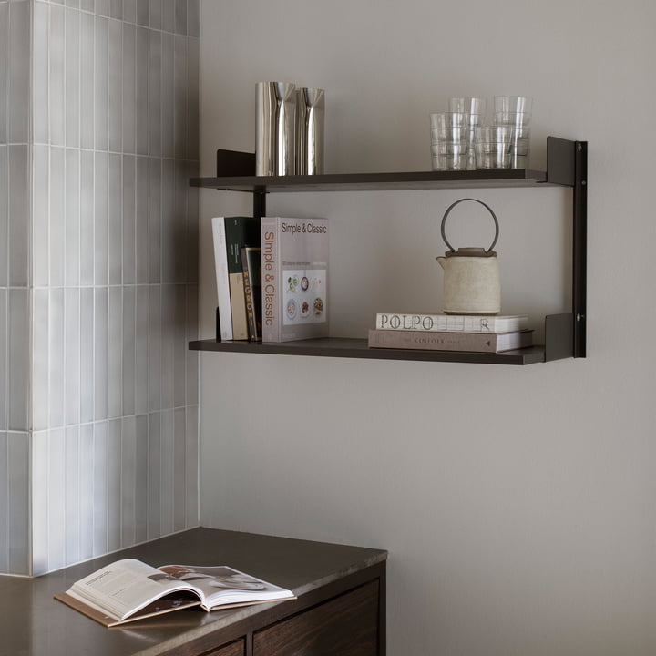 New Works - Wall shelf 450, ash black / black