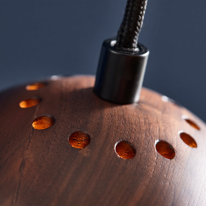 Ball Pendant light, Ø 12 cm, natural walnut by Frandsen