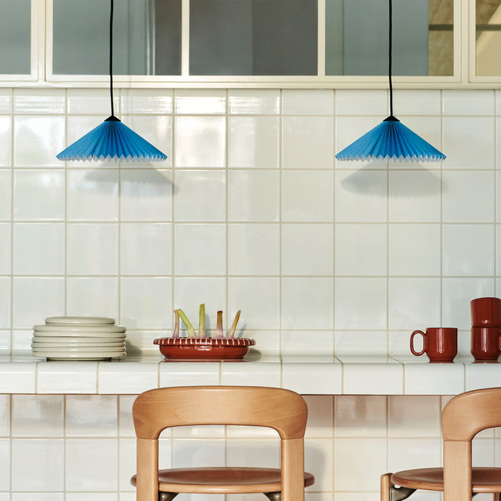 Matin Pendant light, placid blue from Hay