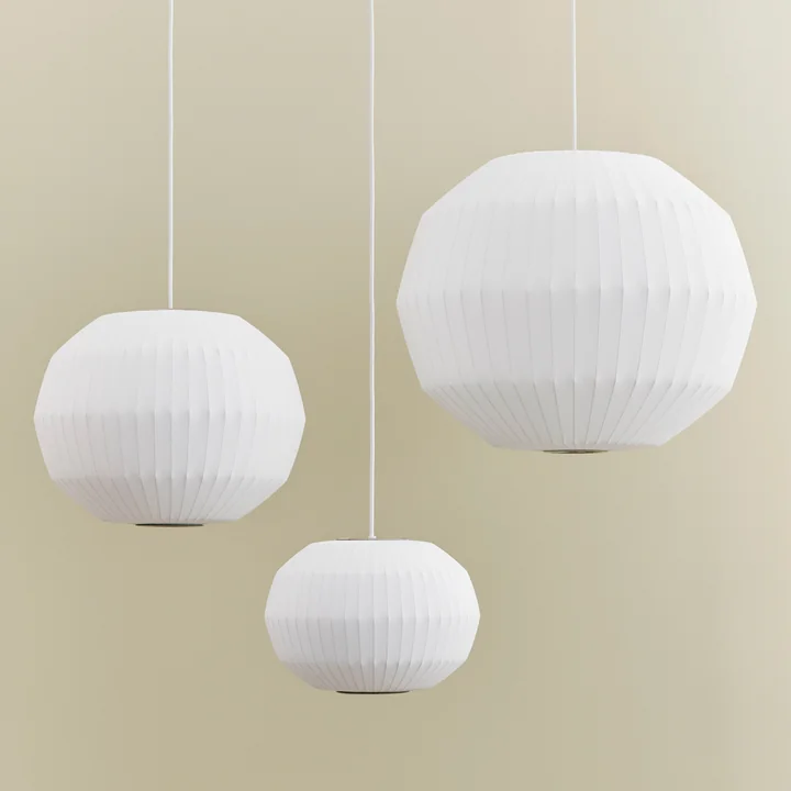 Nelson Angled Sphere Bubble Pendant lights, off-white from HAY