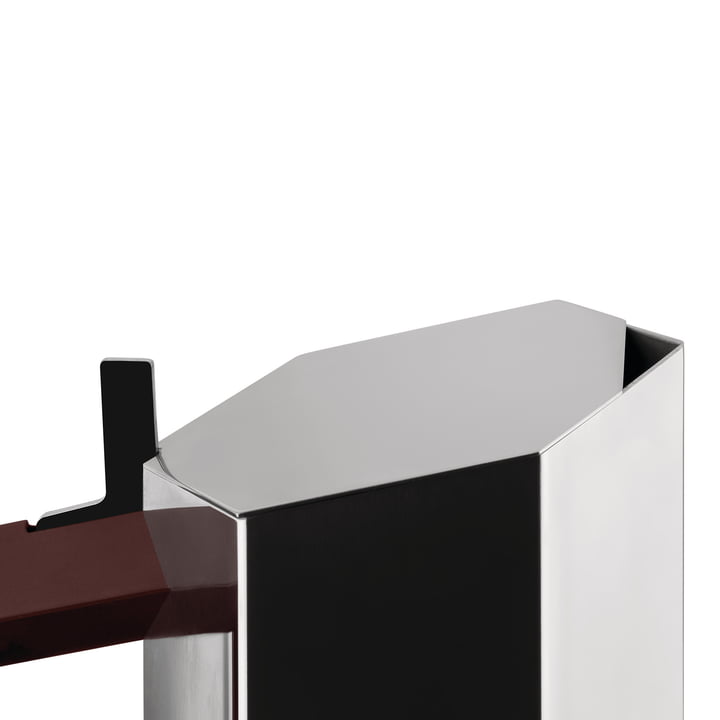 Alessi - Menhir Espresso maker, silver / burgundy