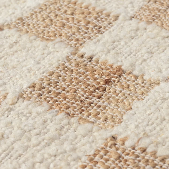 Ferm Living - Check Wool-jute rug, off-white / natural