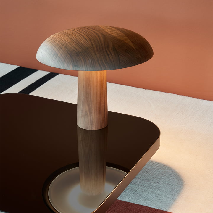 ClassiCon - Forma LED table lamp, clear lacquered walnut