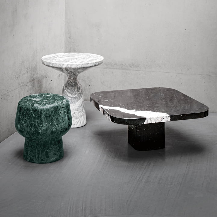 ClassiCon - Bell Side table, polished marble (Grigio Nuvolato)