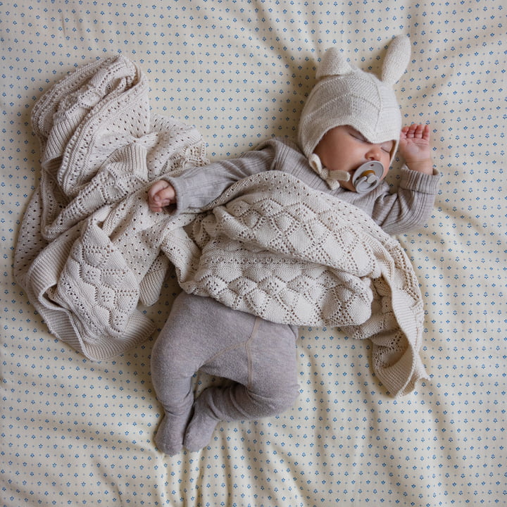 Pointelle knitted baby blanket from Cam Cam Copenhagen