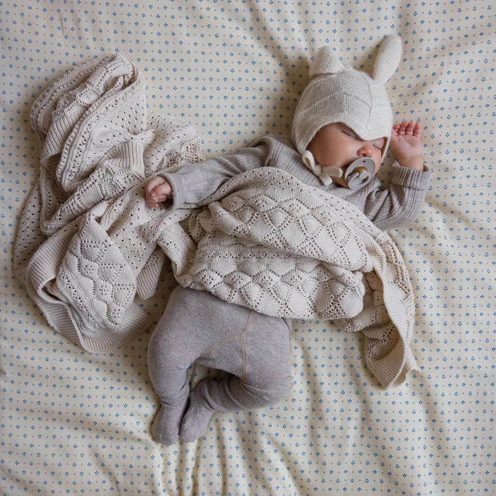 Pointelle knitted baby blanket from Cam Cam Copenhagen