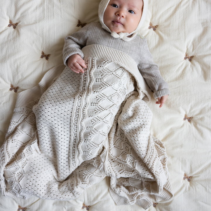 Pointelle knitted baby blanket from Cam Cam Copenhagen