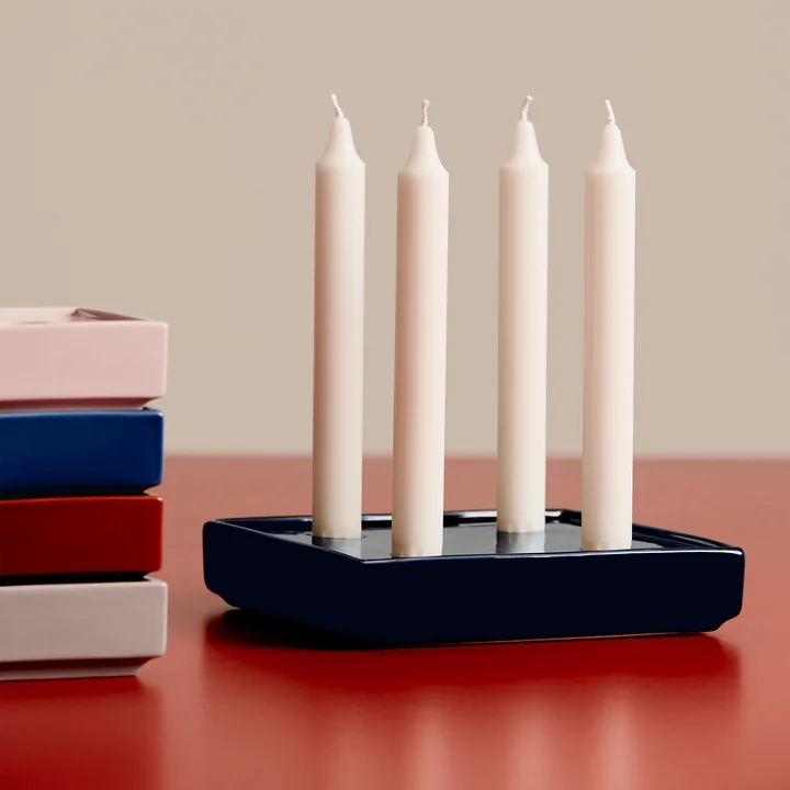 Mattone candle holder large, dark blue by HAY