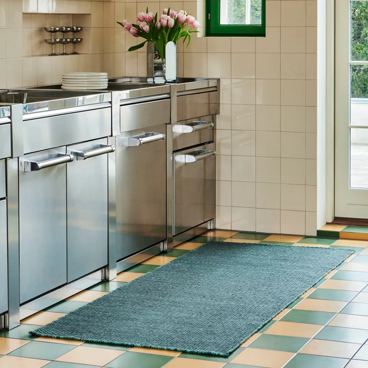 Moiré Wool rug 80 x 200 cm, emerald green by HAY