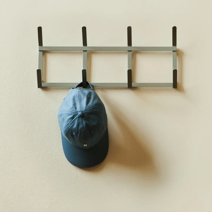 Tape Coat rack small, metallic gray by HAY