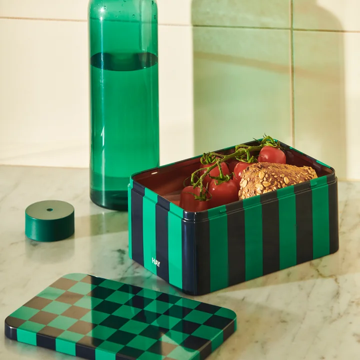 Tin Container S, green / dark blue by HAY