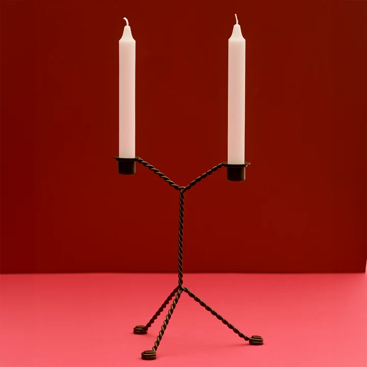 Wire candle holder Ø 19 x H 25 cm, green by HAY