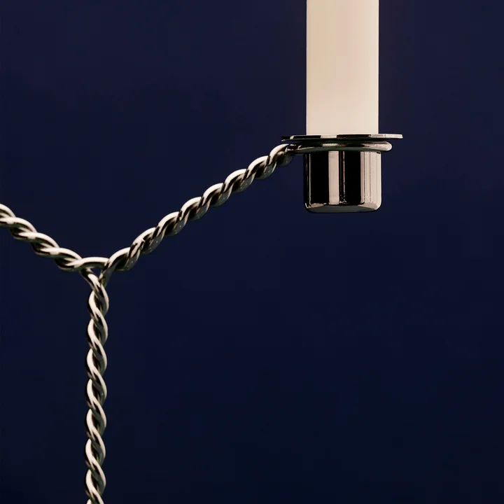 Wire candle holder Ø 19 x H 25 cm, mirror by HAY