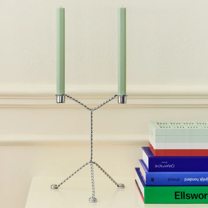 Wire candle holder Ø 19 x H 25 cm, mirror by HAY