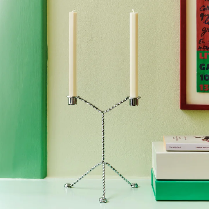 Wire candle holder Ø 19 x H 25 cm, mirror by HAY