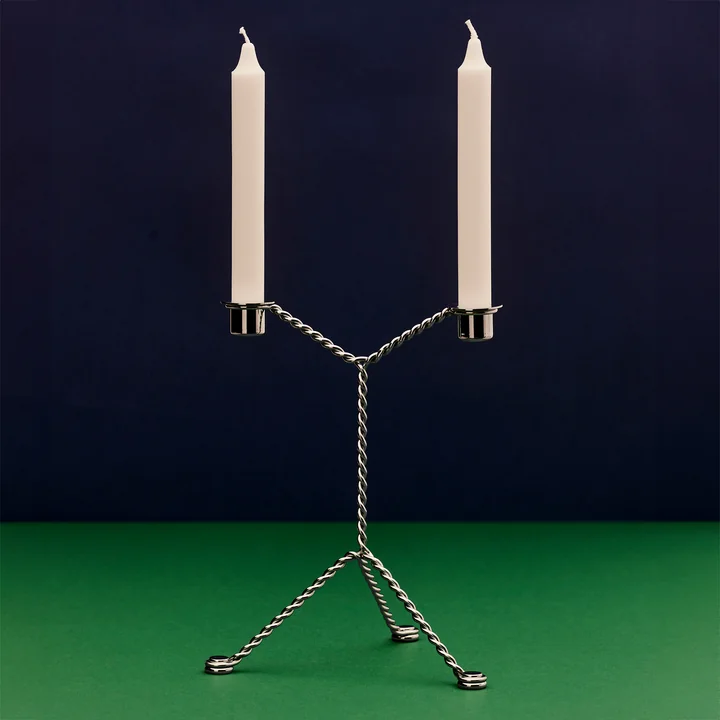 Wire candle holder Ø 19 x H 25 cm, mirror by HAY