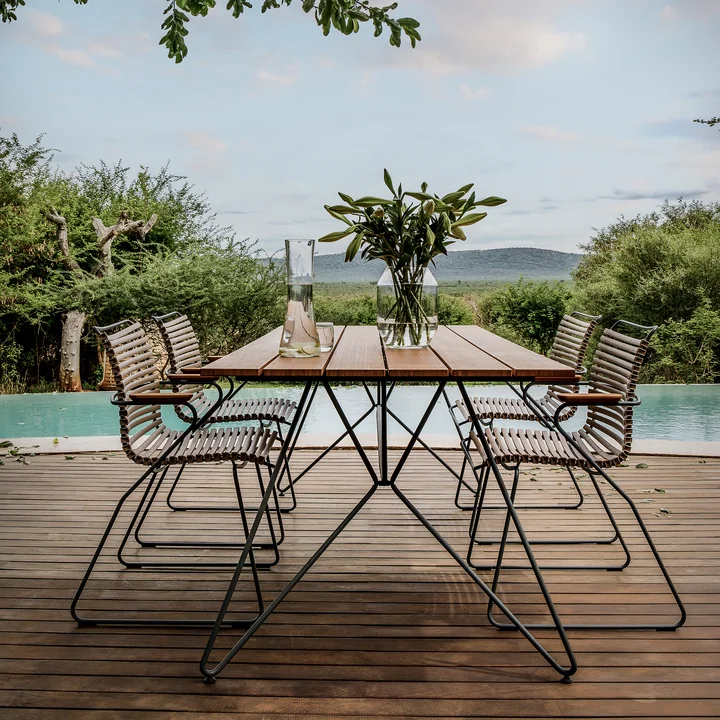 HOUE - CLICK Outdoor Dining armchair with low backrest