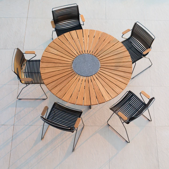 HOUE - CLICK Outdoor Dining armchair with low backrest